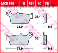 Set placute frana TRW MCB575 - Gas Gas EC - Honda CRM - CRE - XLR 50-650cc - Kymco Sniper - Yup - Yamaha YZ - WR 125-426cc